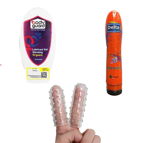 پک تحریک و لذت بانوان (۲) | ژل گرم‌کننده دلتاژل لوبریکانت بادیگاردروکش انگشتی خاردار